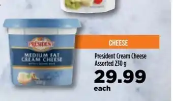 Food Lover's Market President Cream Cheese Assorted 230g offer