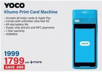 Incredible Connection YOCO Khumo Print Card Machine offer