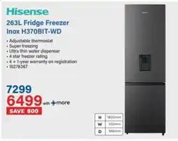 Incredible Connection Hisense Fridge Freezer Inox H370BIT-WD offer