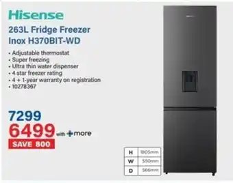 Incredible Connection Hisense Fridge Freezer Inox H370BIT-WD offer