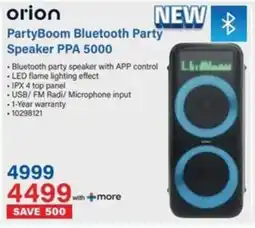 Incredible Connection Orion PartyBoom Bluetooth Party Speaker PPA 5000 offer