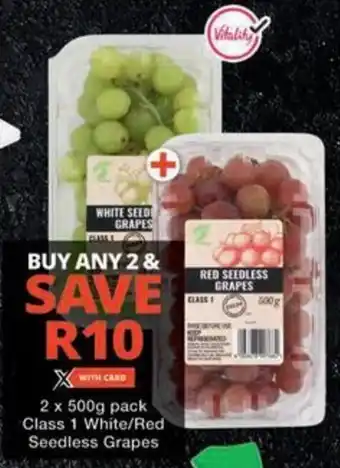 Checkers Hyper Class 1 White/Red Seedless Grapes offer