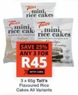 Checkers Hyper Tait's Flavoured Rice Cakes All Variants offer