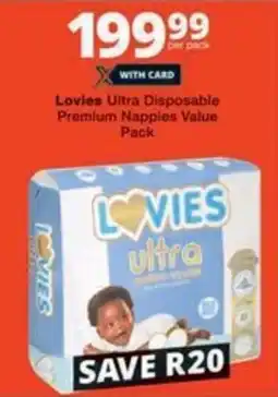 Checkers Hyper Lovies Ultra Disposable Premium Nappies Value Pack offer