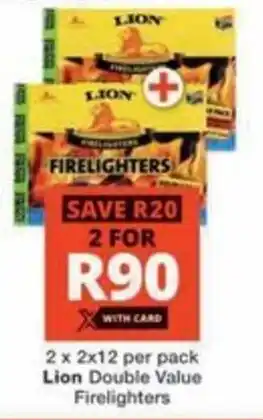 Checkers Hyper Lion Double Value Firelighters offer