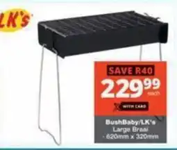 Checkers Hyper BushBaby/LK's Large Braai offer