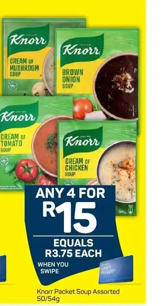 Pick n Pay Knorr Packer Soup Assorted 50/54g offer