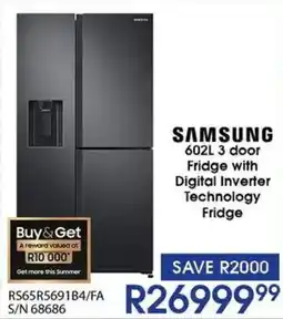 Hirsch's SAMSUNG 3 door Fridge with Digital Inverter Technology Fridge offer