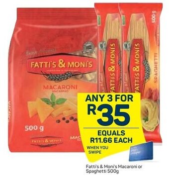 Pick n Pay Fatti's & Moni's Macaroni or Spaghetti 500g offer