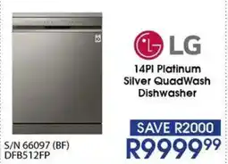 Hirsch's LG 14PI Platinum Silver QuadWash Dishwasher offer