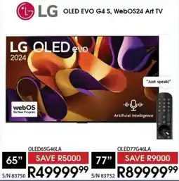 Hirsch's LG 65" OLED EVO G4 S, WebOS24 Art TV offer