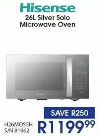 Hirsch's Hisense Silver Solo Microwave Oven offer