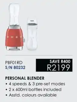 Hirsch's SMEG Personal blender offer