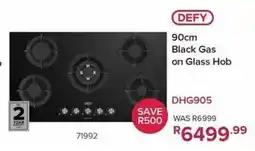 Hirsch's DEFY 90cm Black Gas on Glass Hob offer