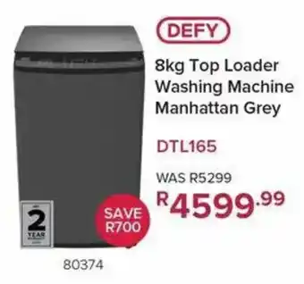 Hirsch's DEFY Top Loader Washing Machine Manhattan Grey offer