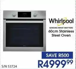 Hirsch's Whirlpool 60cm Stainless Steel Oven offer