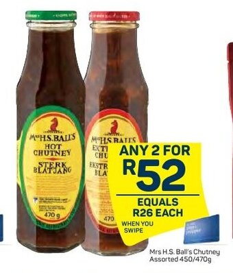 Pick n Pay Mrs H.S. Ball's Chutney Assorted 450/470g offer