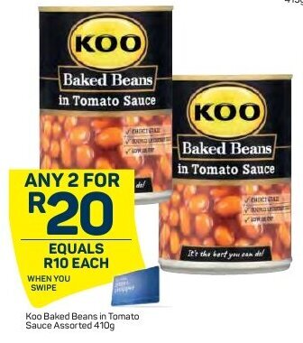 Pick n Pay Koo Baked Beans in Tomato Sauce Assorted 410g offer