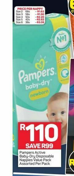 Pick n Pay Pampers disposable nappies offer