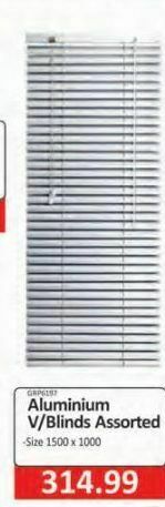 Aluminium v/ blinds assorted