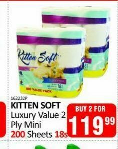 KitKat Cash and Carry Kitten soft luxury value 2 ply mini 200 sheets offer