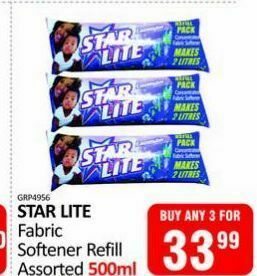 Star lite fabric softener refill assorted
