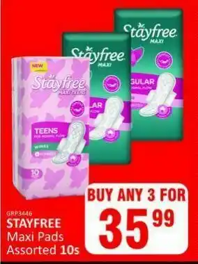 Stayfree maxi pas assorted