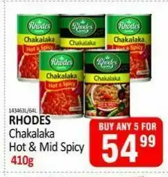KitKat Cash and Carry Rhodes chakalaka hot & mid spicy offer