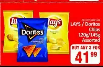 KitKat Cash and Carry Lays / doritos chips 120g/145g assorted offer
