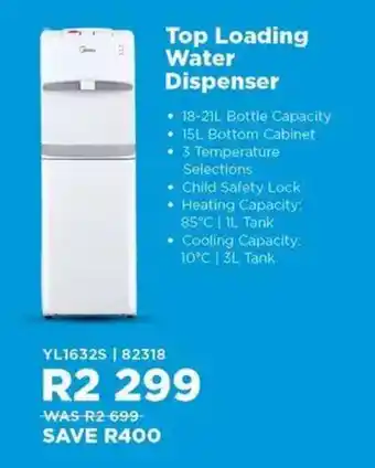 Hirsch's Midea Top Loading Water Dispenser offer