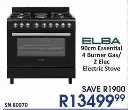 Hirsch's ELBA 90cm Essential 4 Burner Gas/ 2 Elec Electric Stove offer