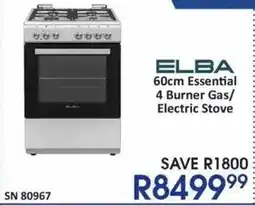 Hirsch's ELBA 60cm Essential 4 Burner Gas/ Electric Stove offer