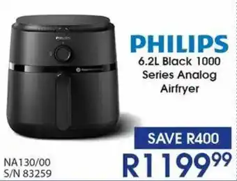 Hirsch's PHILIPS Black 1000 Series Analog Airfryer offer