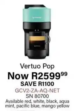 Hirsch's NESPRESSO Vertuo Pop offer