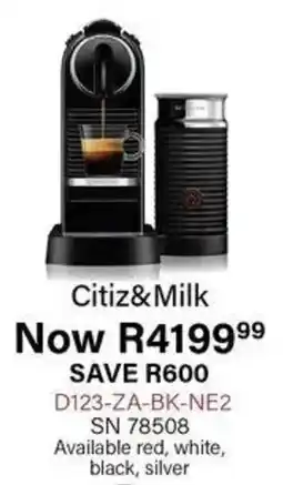 Hirsch's NESPRESSO Citiz&Milk offer