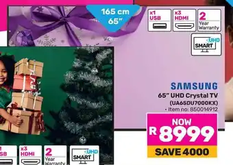 Game SAMSUNG 65" UHD Crystal TV (UA65DU7000KX) offer