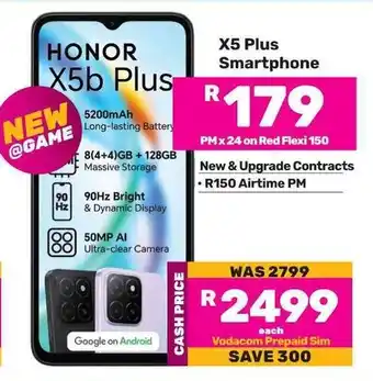 Game HONOR X5 Plus Smartphone offer