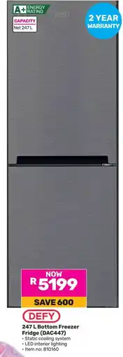 Game DEFY Bottom Freezer Fridge (DAC447) offer