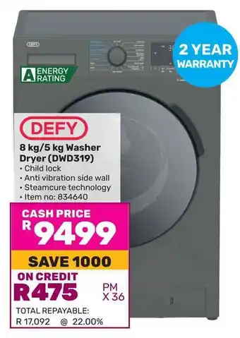 Game DEFY Washer Dryer (DWD319) offer