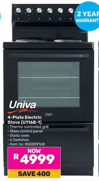 Game Univa 4-Plate Electric Stove (U116B-1) offer