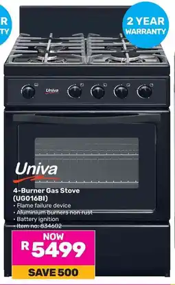 Game Univa 4-Burner Gas Stove (UG016BI) offer