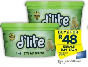 Pick n Pay D'Lite Medium Fat Spread 1kg Tub offer