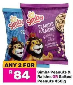 Game Simba Peanuts & Raisins OR Salted Peanuts offer