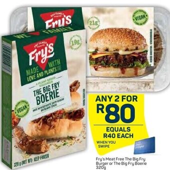 Pick n Pay Fry's Meat Free The Big Fry Burger or The Big Fry Boerie 320g offer