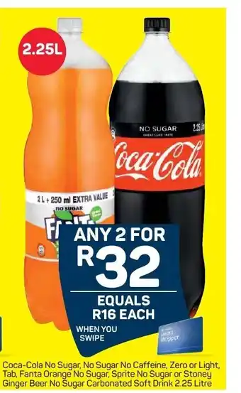 Pick n Pay Coca-Cola No Sugar, No Caffeine, Zero or Light, Tab, Fanta Orange No Sugar offer