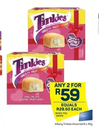 Pick n Pay Albany Tinkies 6x45g offer