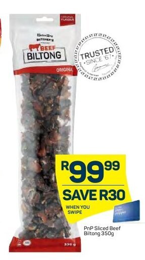 Pick n Pay PnP Sliced Beef Biltong 350g offer
