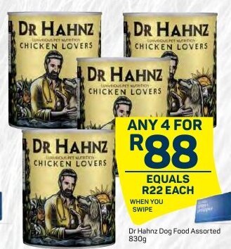 Pick n Pay Dr Hahnz Dog Food 830g offer