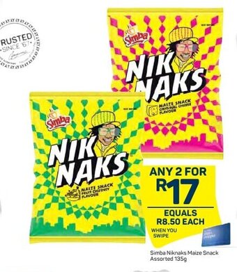 Pick n Pay Simba Nik Naks Assorted 135g offer