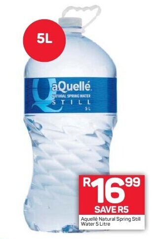 Pick n Pay Aquellé Natural Spring Still Water 5 Litre offer
